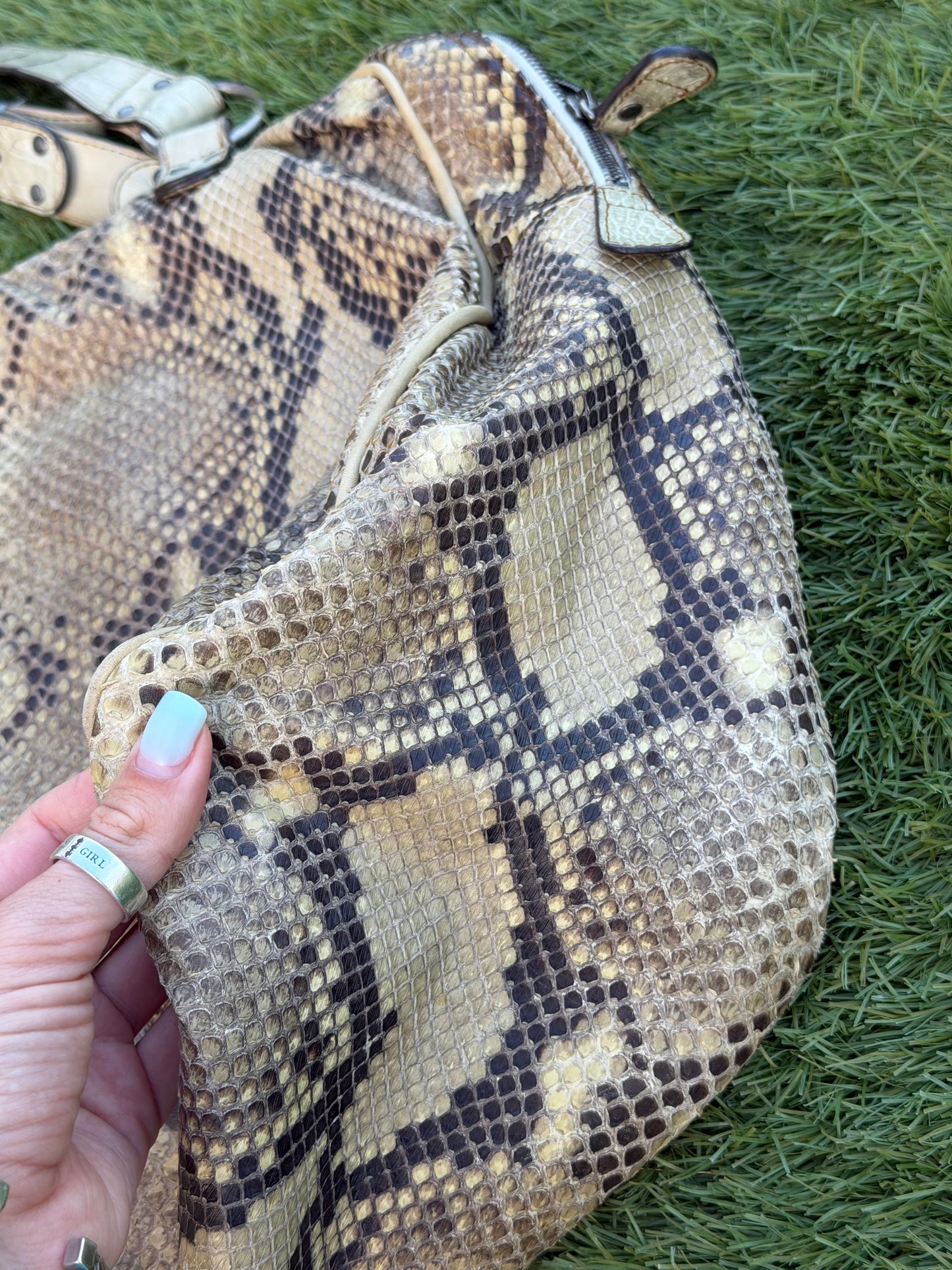 Christian Dior Gaucho Double Saddle Bag Python & Crocodile | John Galliano Era ~2005