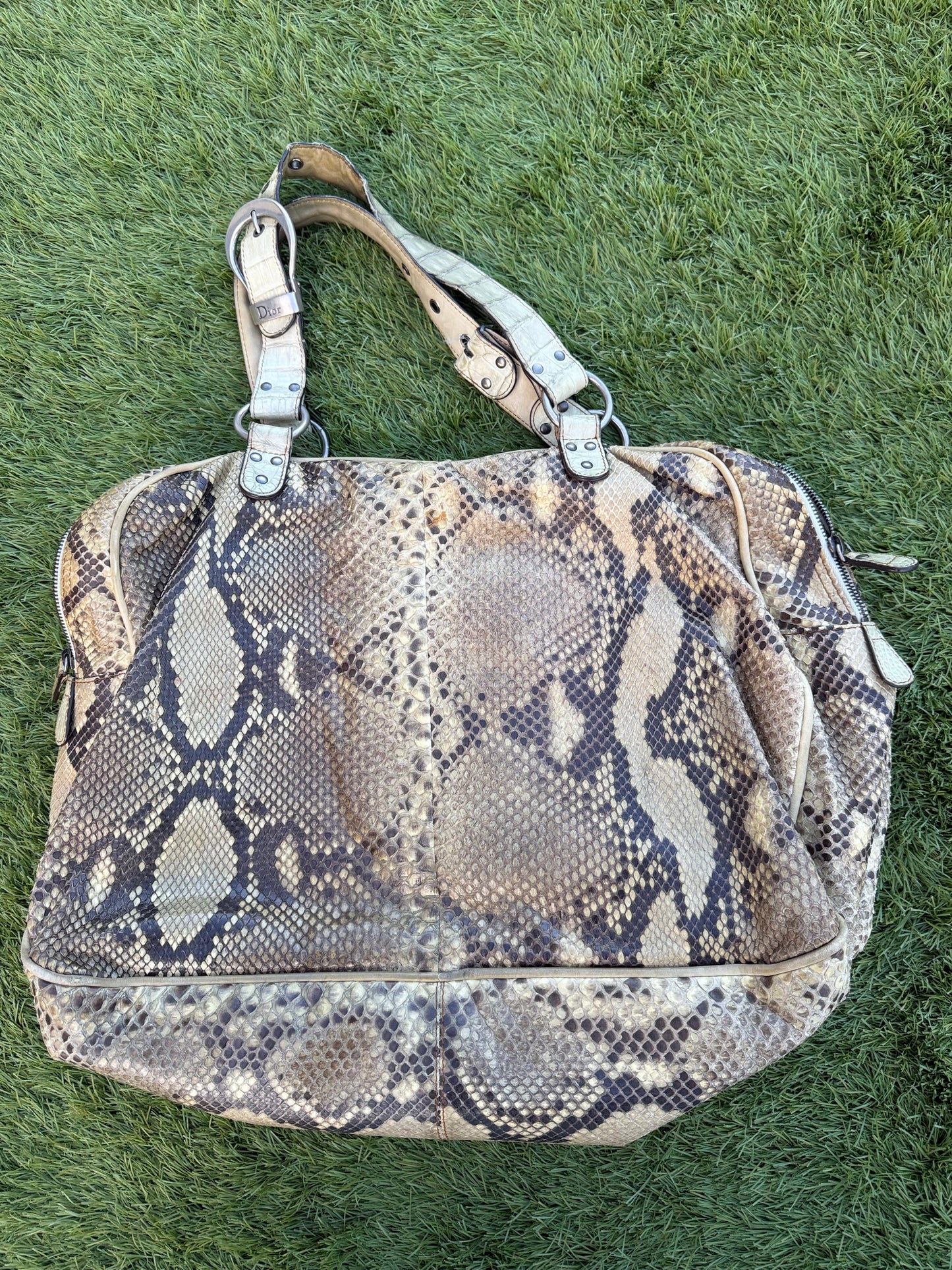 Christian Dior Gaucho Double Saddle Bag Python & Crocodile | John Galliano Era ~2005