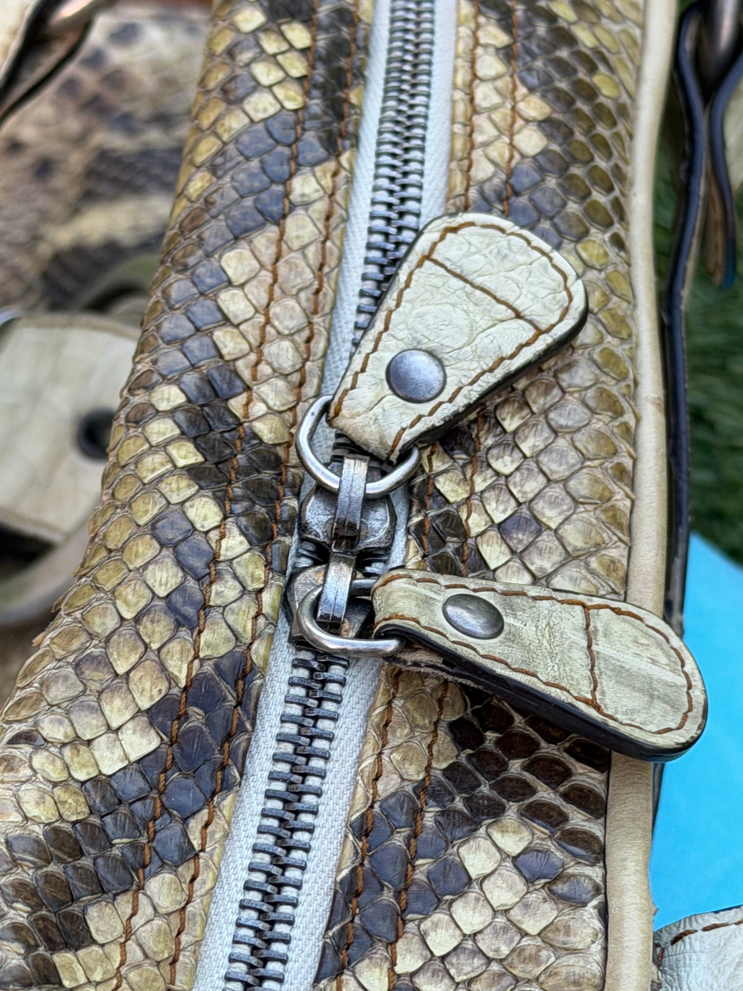 Christian Dior Gaucho Double Saddle Bag Python & Crocodile | John Galliano Era ~2005