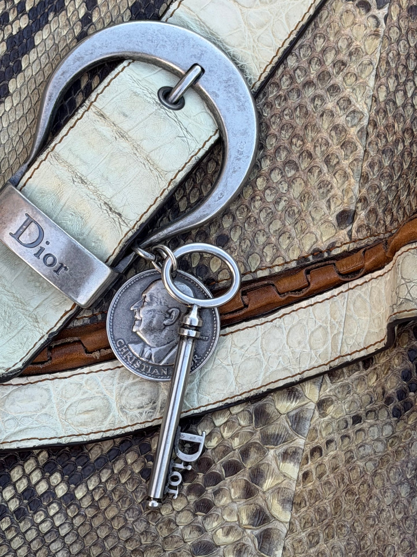Christian Dior Gaucho Double Saddle Bag Python & Crocodile | John Galliano Era ~2005