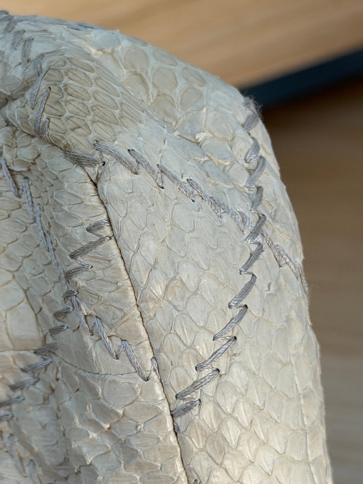 CHANEL ULTIMATE STITCH EAST-WEST WATER SNAKE FLAP BAG – BEIGE