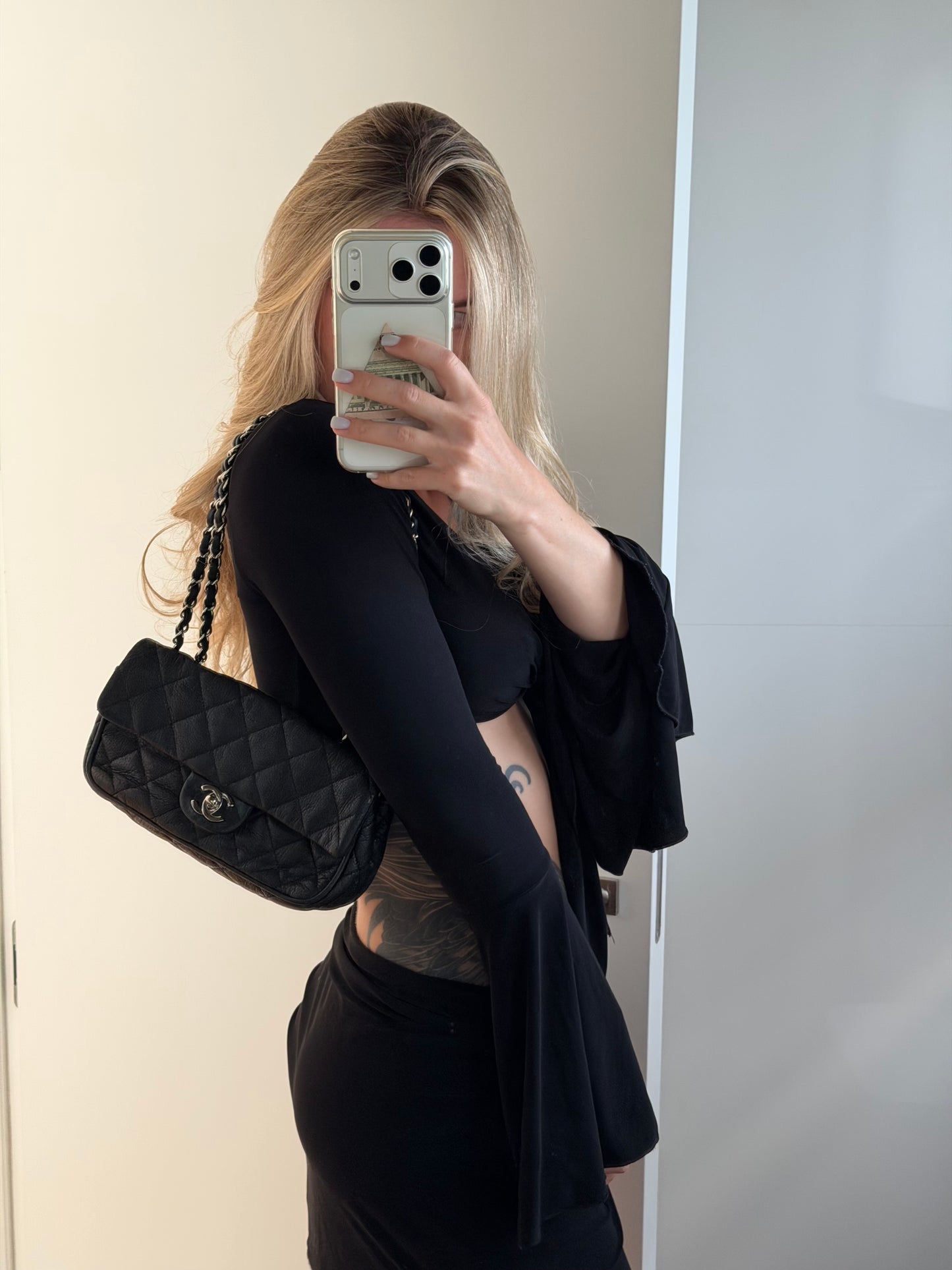 CHANEL EAST WEST FLAP BAG