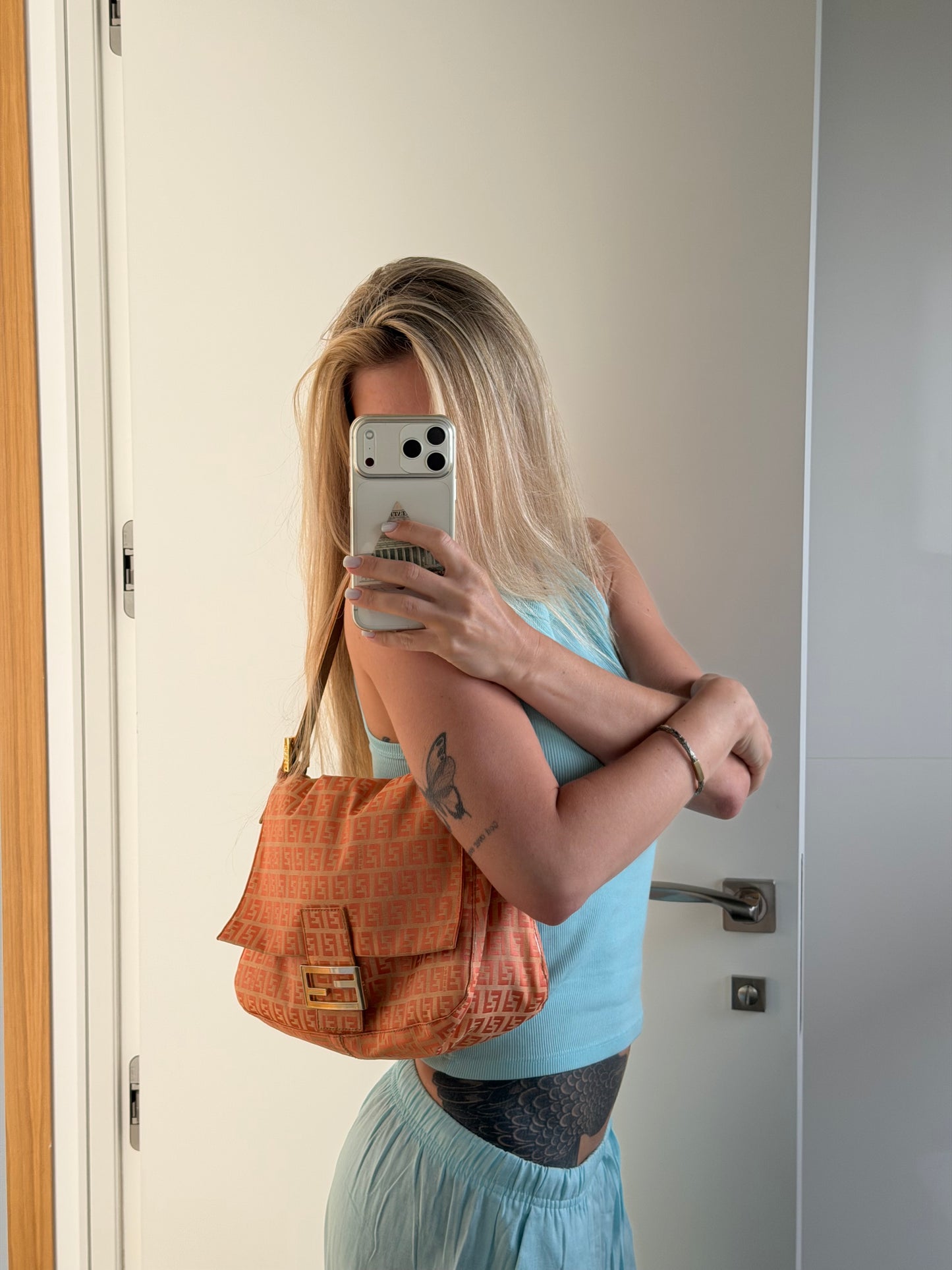 Fendi Mama Baguette – Zucchino Canvas Orange